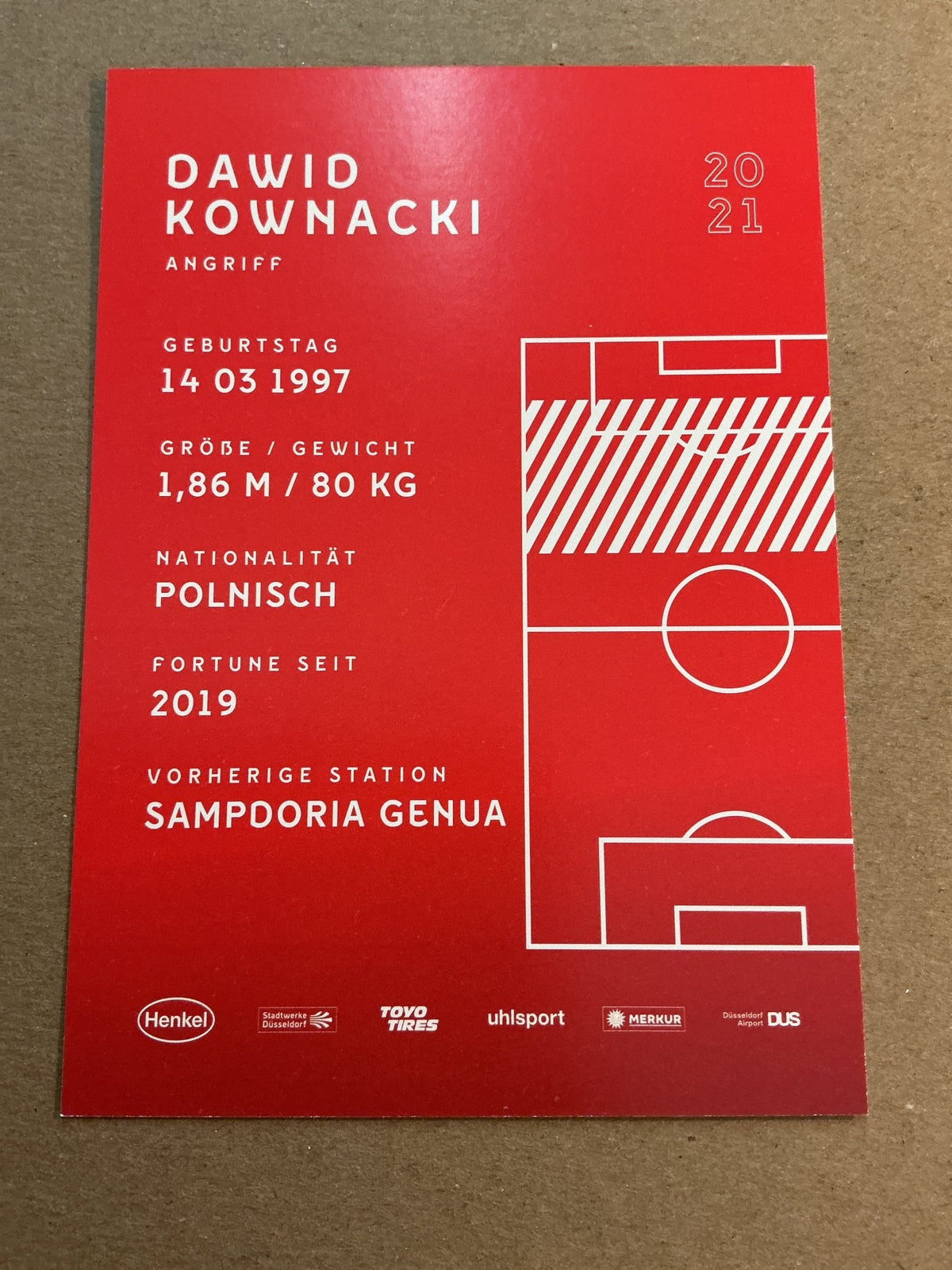 Dawid Kownacki, Poland 🇵🇱 Fortuna Düsseldorf 2020/21 hand signed - Autographs-World