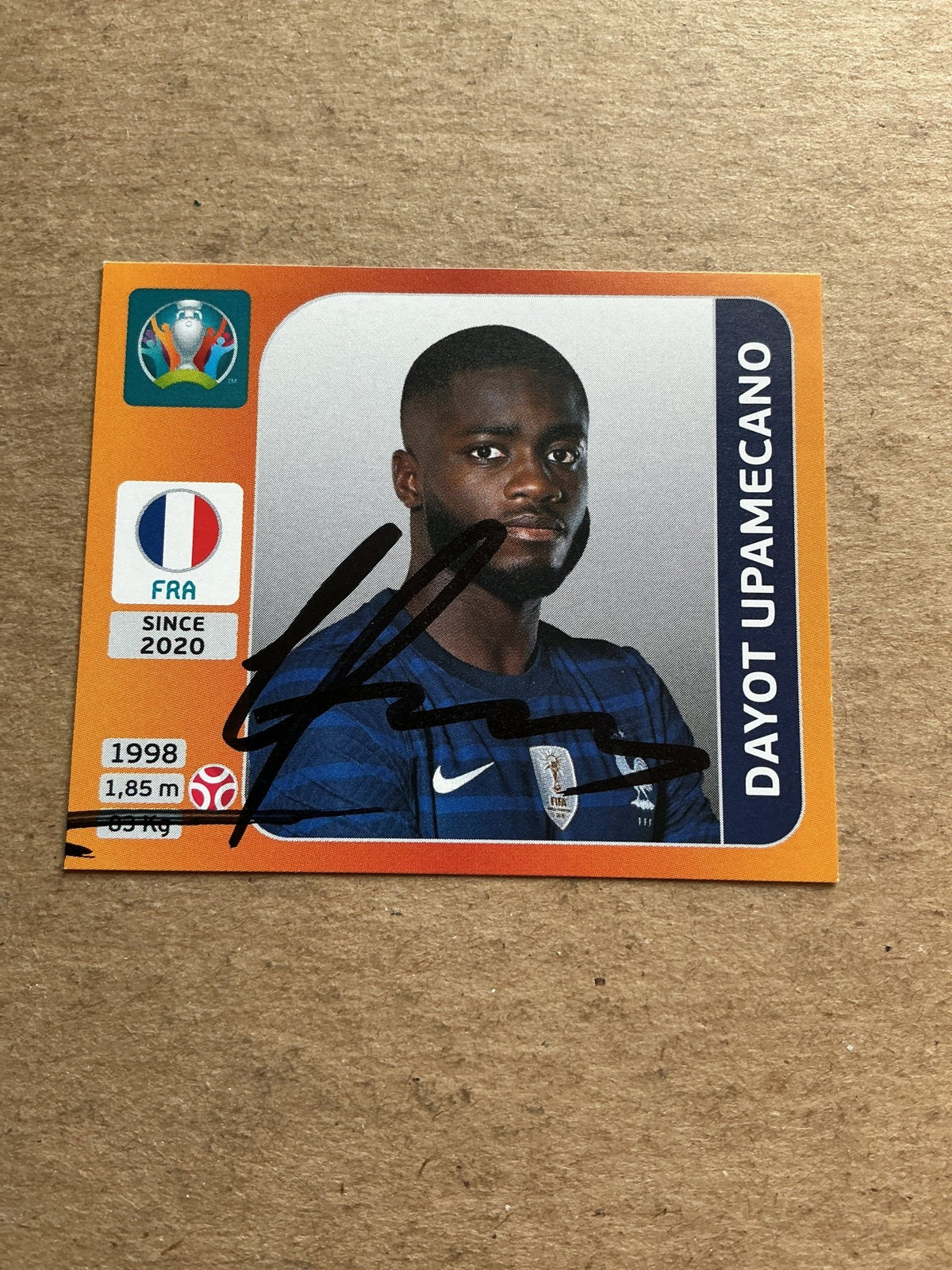 Dayot Upamecano, France 🇫🇷 UEFA Euro 2020 Panini hand signed - Autographs-World