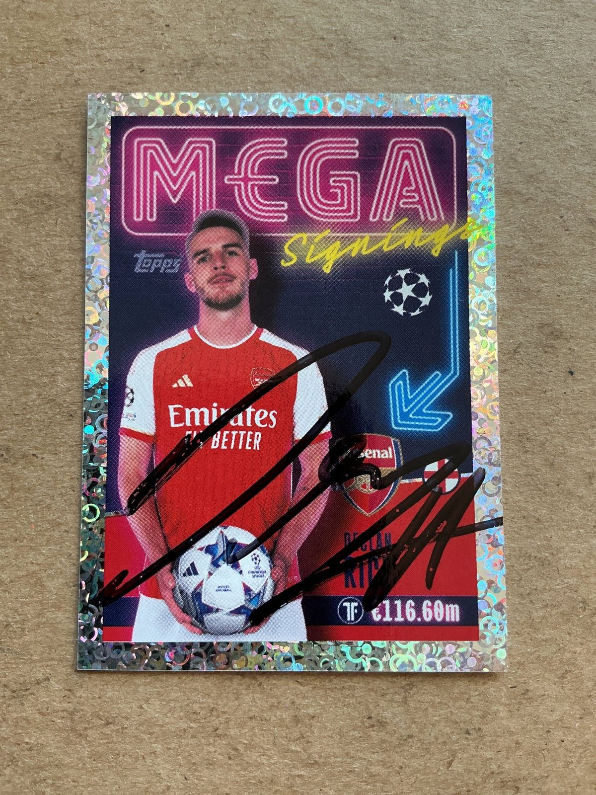 Declan Rice, England 🏴󠁧󠁢󠁥󠁮󠁧󠁿 Arsenal FC 2023/24 Topps hand signed - Autographs-World