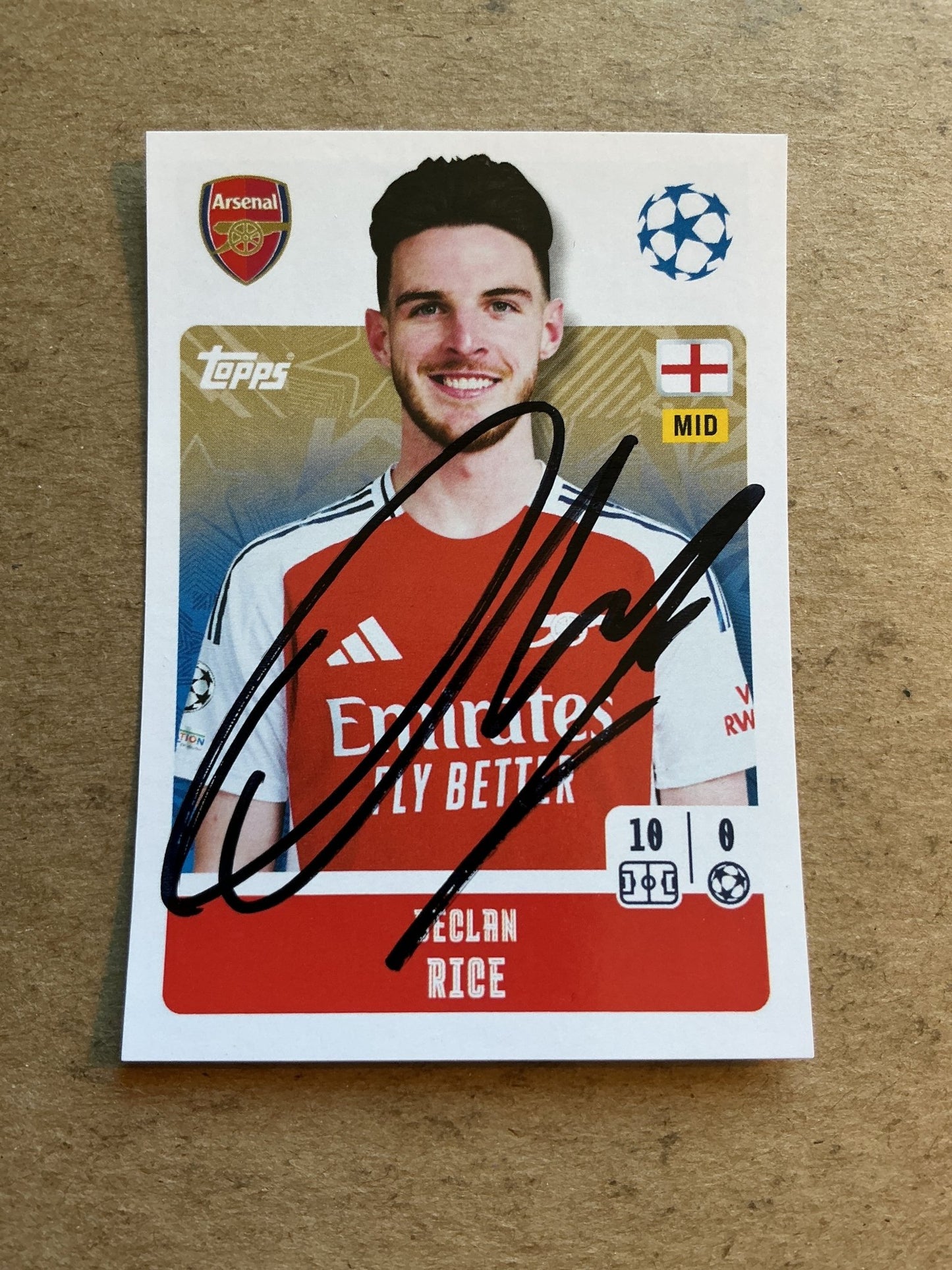 Declan Rice, England 🏴󠁧󠁢󠁥󠁮󠁧󠁿 Arsenal FC 2024/25 Topps hand signed - Autographs-World