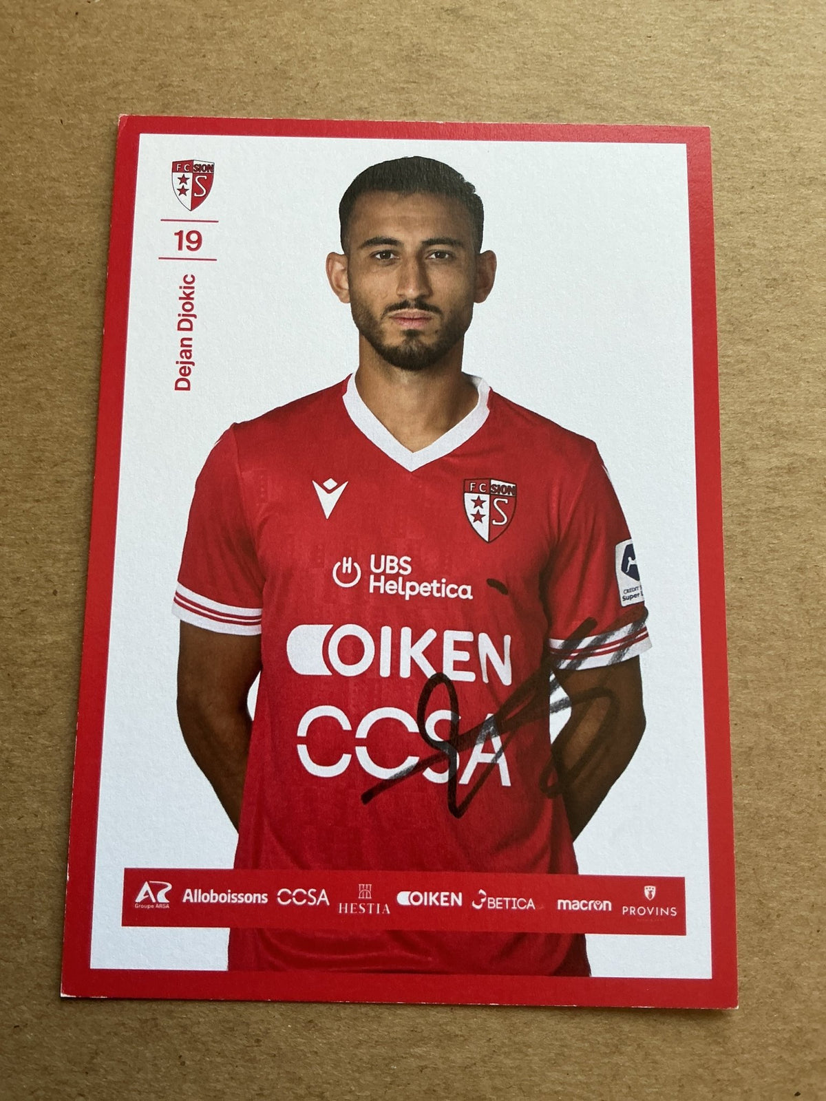 Dejan Djokic, Switzerland 🇨🇭 FC Sion 2024/25 hand signed - Autographs-World