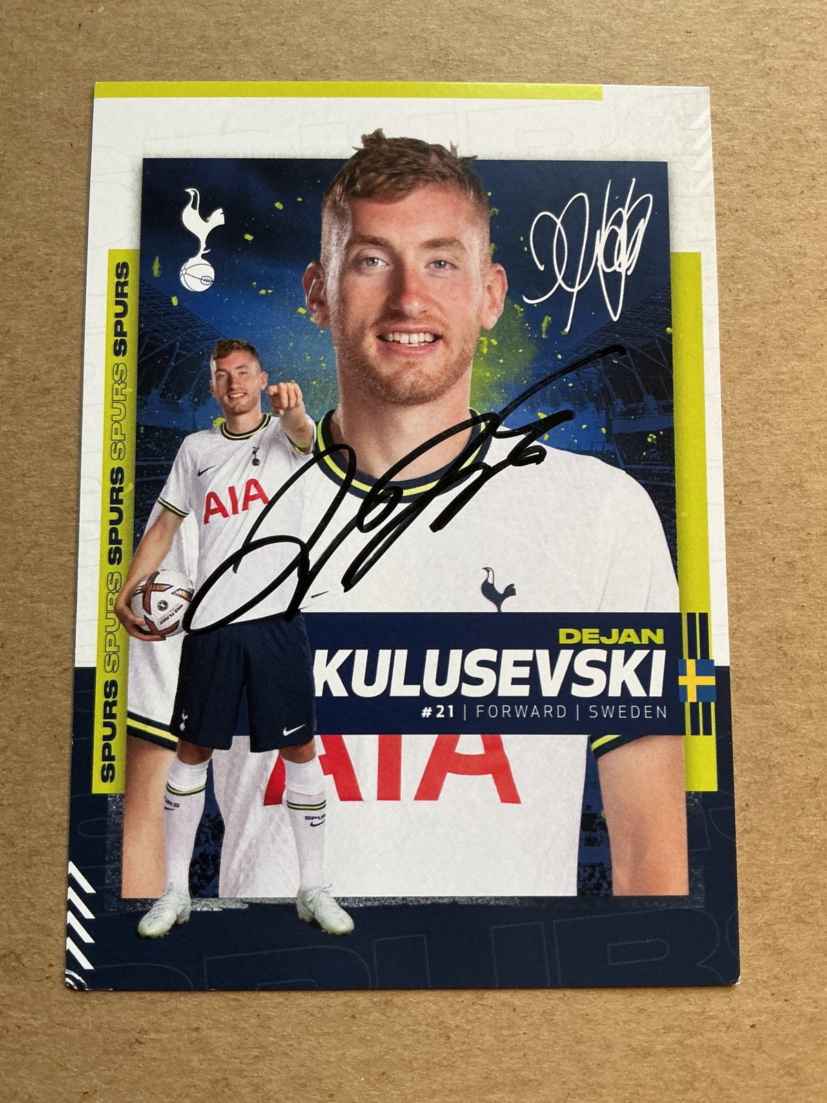 Dejan Kulusevski, Sweden 🇸🇪 Tottenham Hotspur 2022/23 hand signed - Autographs-World