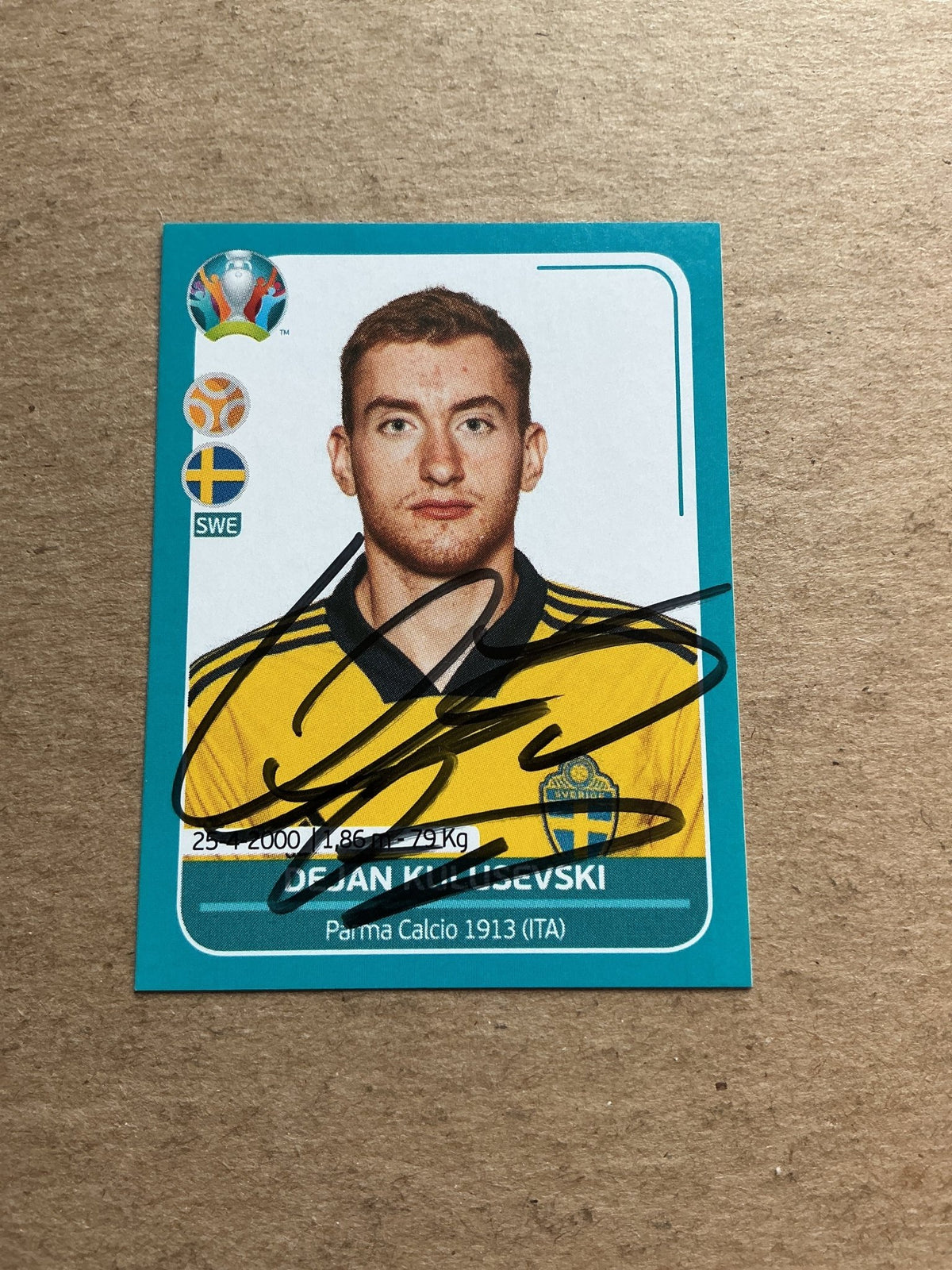 Dejan Kulusevski, Sweden 🇸🇪 UEFA Euro 2020 Panini hand signed - Autographs-World