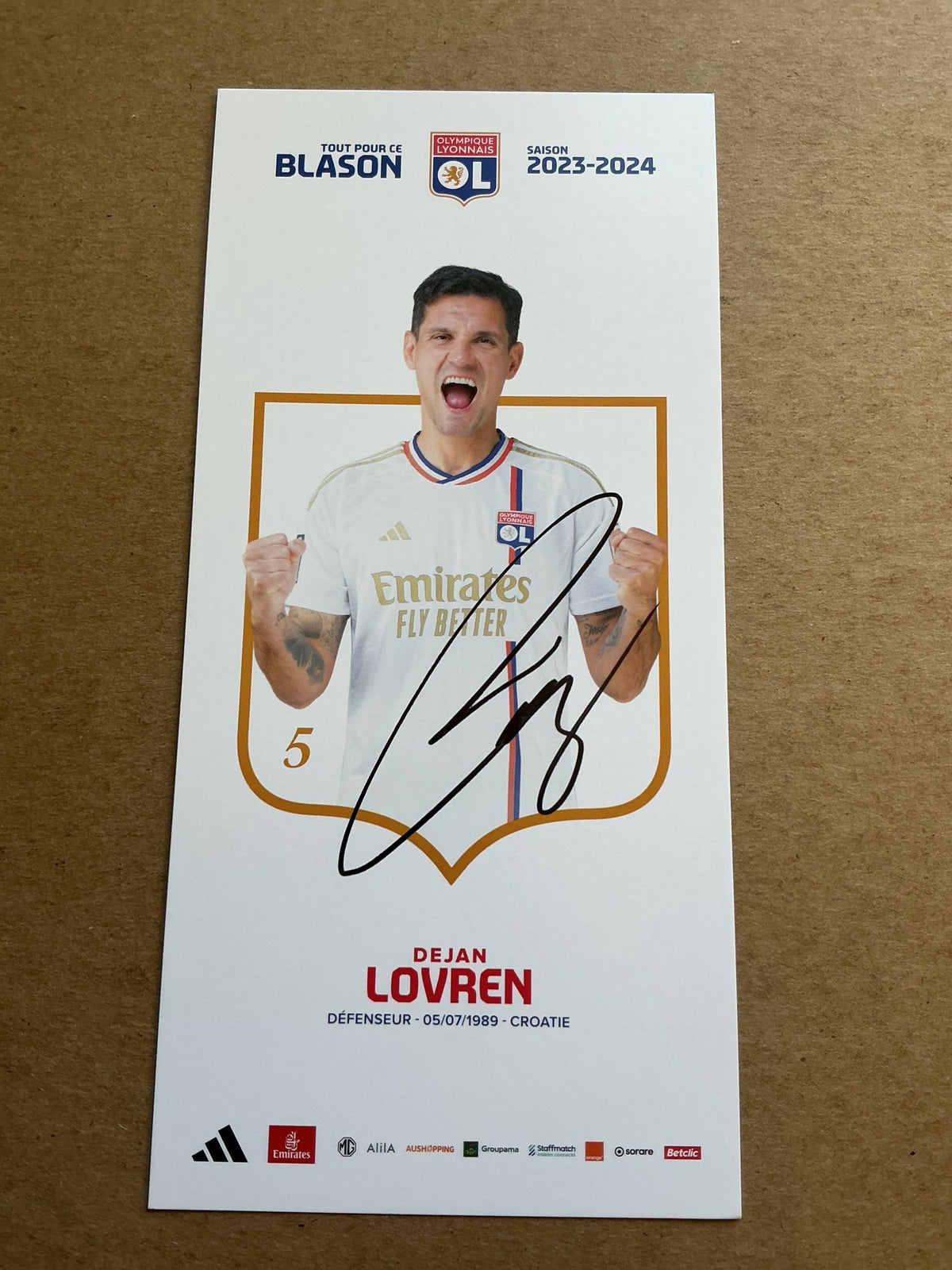 Dejan Lovren, Croatia 🇭🇷 Olympique Lyon 2023/24 hand signed - Autographs-World