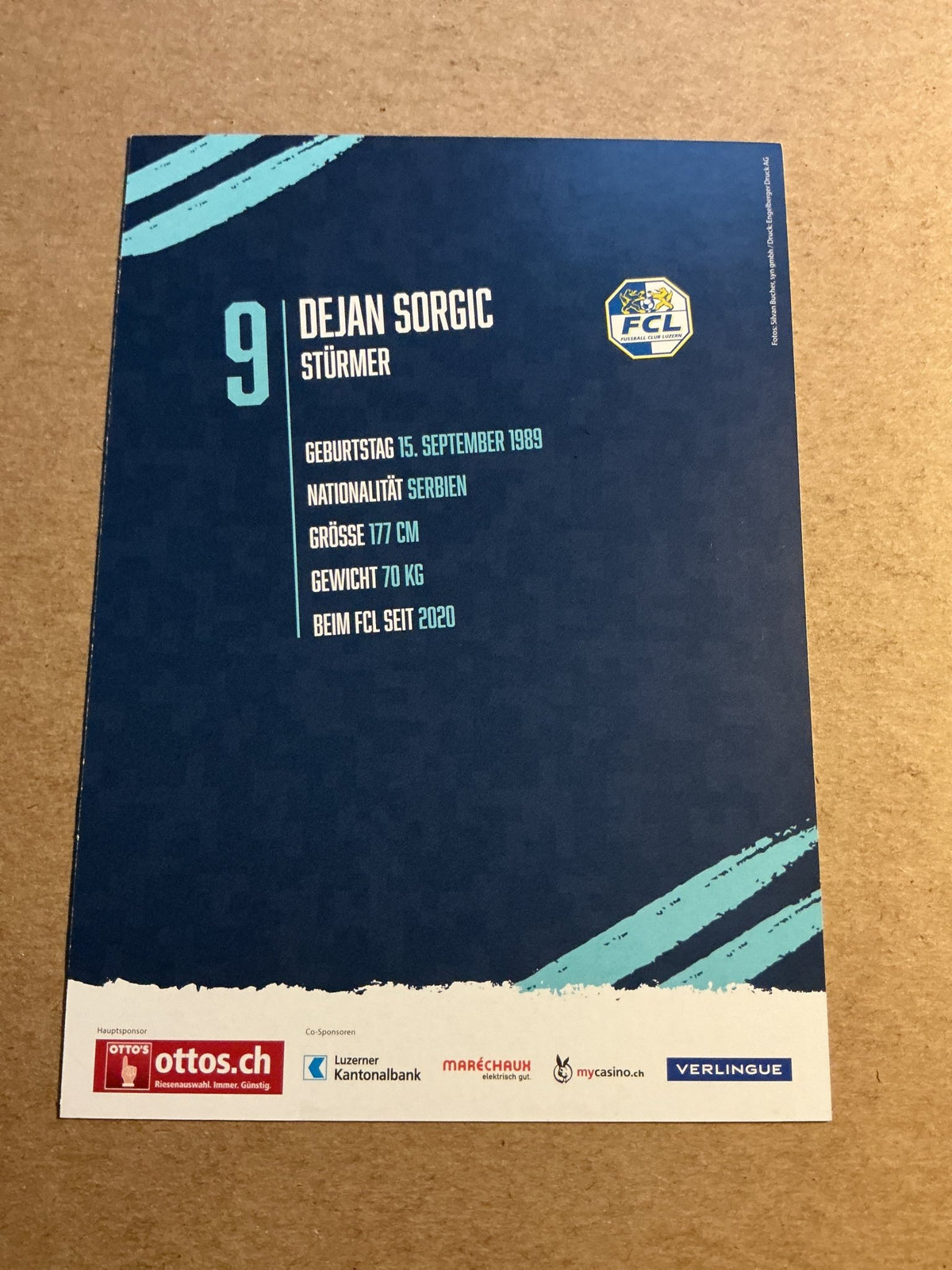 Dejan Sorgic, Serbia 🇷🇸 FC Luzern 2022/23 hand signed - Autographs-World