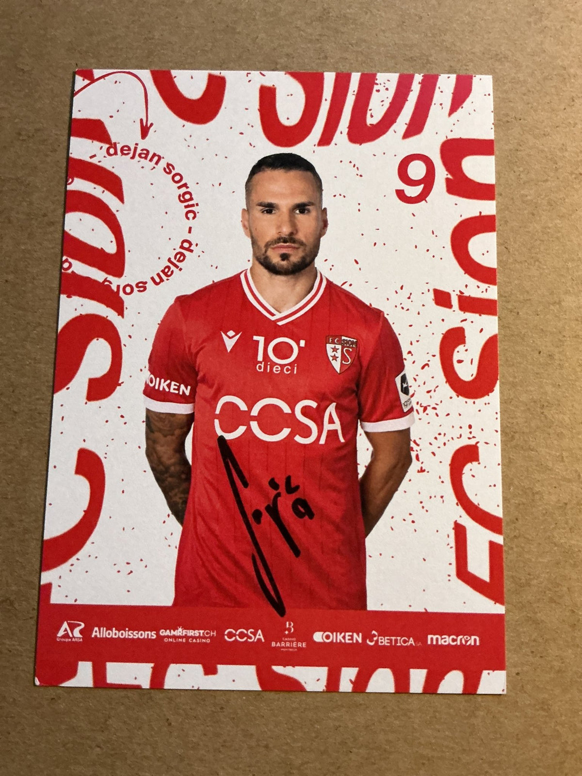 Dejan Sorgić, Switzerland 🇨🇭 FC Sion 2023/24 hand signed - Autographs-World