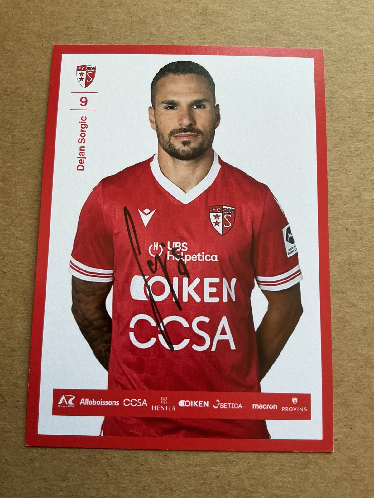 Dejan Sorgic, Switzerland 🇨🇭 FC Sion 2024/25 hand signed - Autographs-World