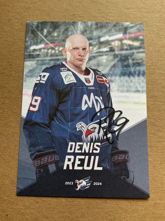 Denis Reul, Germany 🇩🇪 Adler Mannheim 2023/24 hand signed - Autographs-World