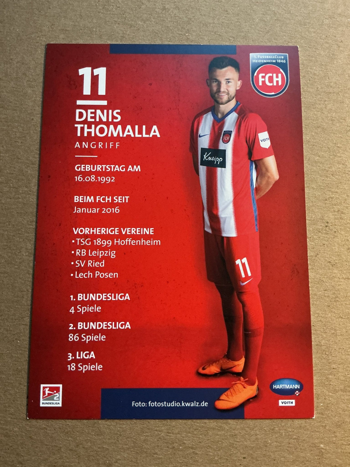 Denis Thomalla, Germany 🇩🇪 1.FC Heidenheim 2019/20 hand signed - Autographs-World
