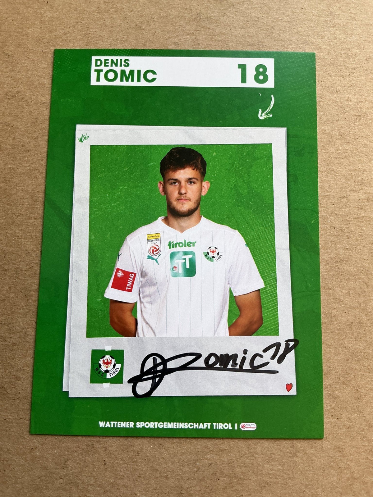 Denis Tomic, Austria 🇦🇹 WSG Tirol 2023/24 hand signed - Autographs-World