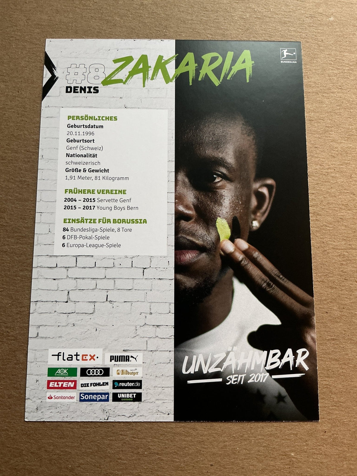 Denis Zakaria, Switzerland 🇨🇭 Borussia Mönchengladbach 2020/21 hand signed - Autographs-World