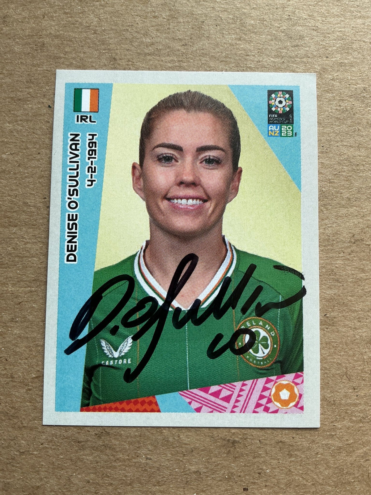 Denise O’ Sullivan, Ireland 🇮🇪 FIFA Women’s World Cup 2023 Panini hand signed - Autographs-World