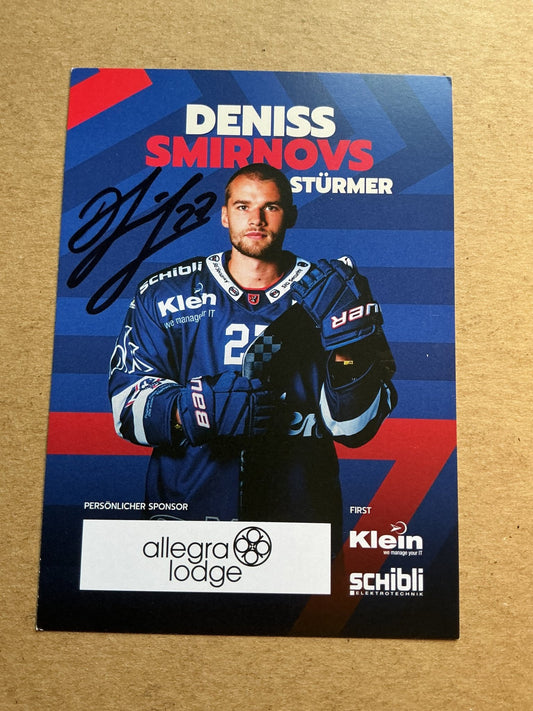 Deniss Smirnovs, Latvia 🇱🇻 EHC Kloten 2024/25 hand signed - Autographs-World