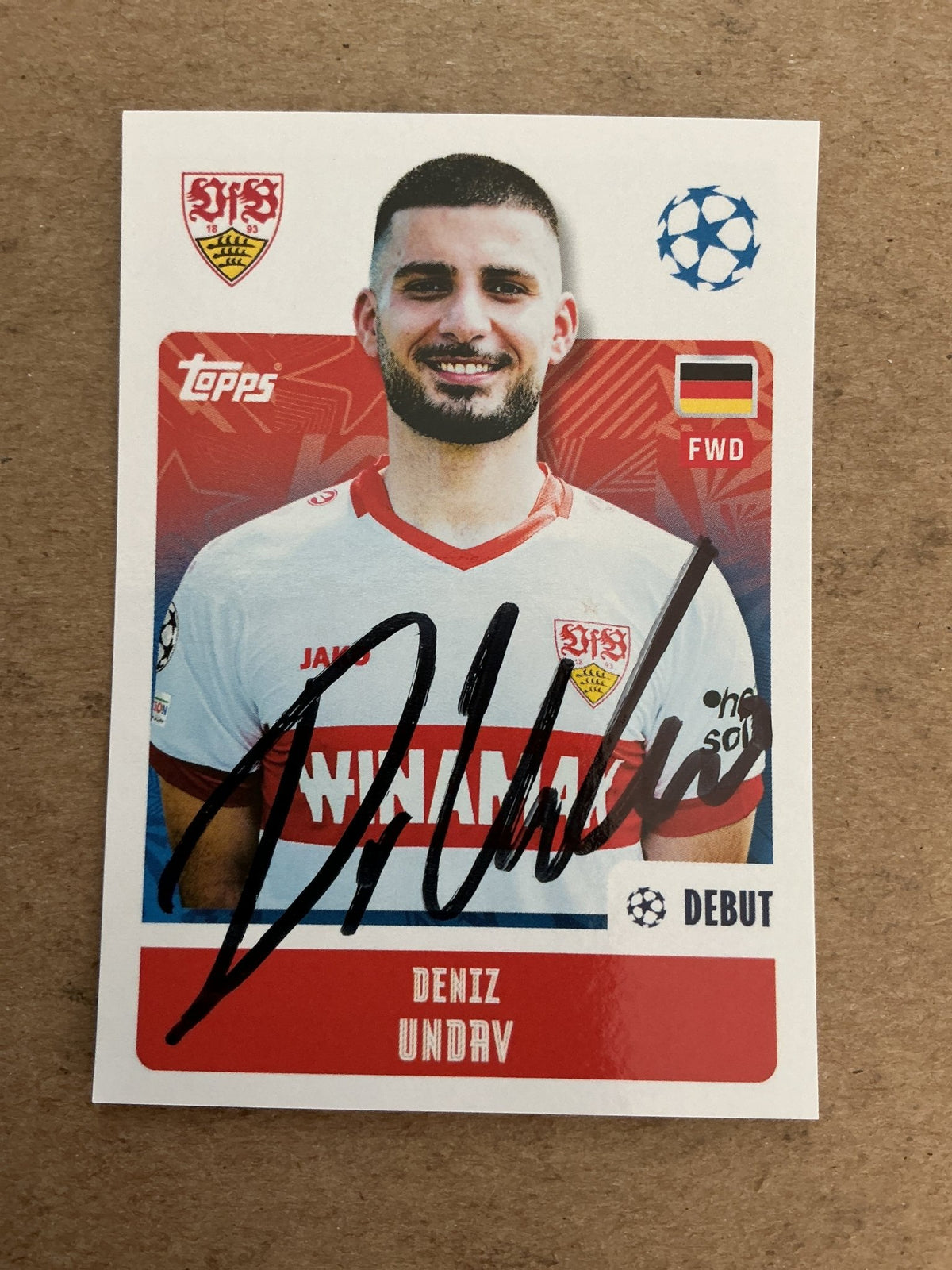 Deniz Undav, Germany 🇩🇪 VfB Stuttgart 2024/25 Topps hand signed - Autographs-World
