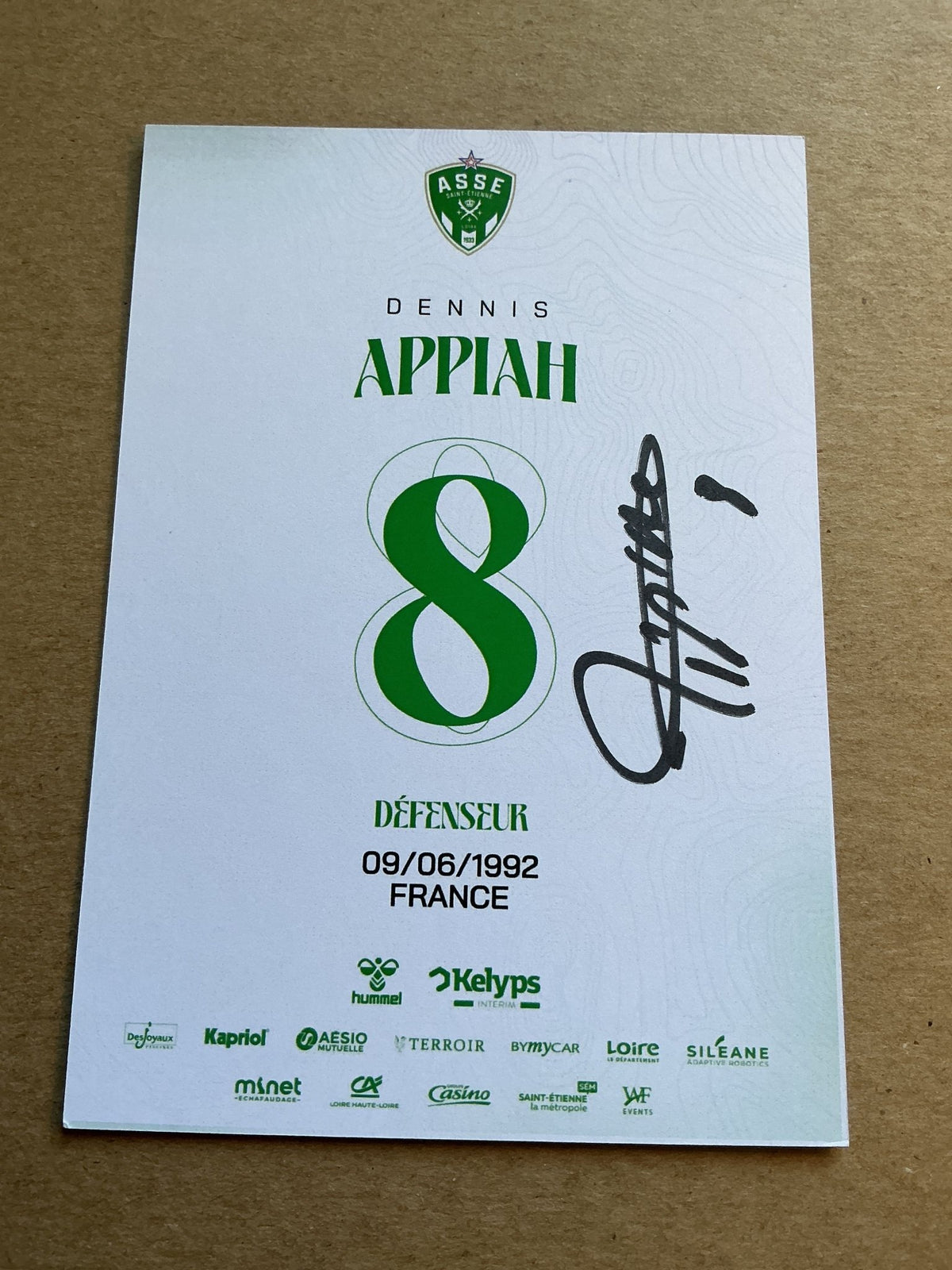 Dennis Appiah, France 🇫🇷 AS Saint-Etienne 2024/25 hand signed - Autographs-World