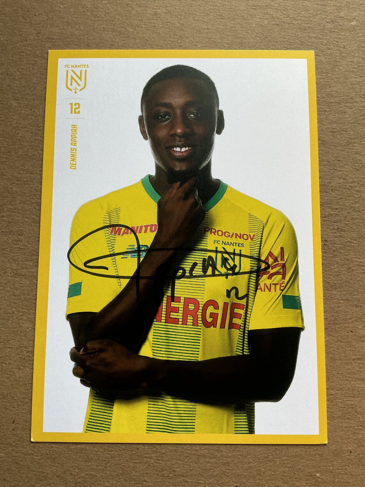 Dennis Appiah, France 🇫🇷 FC Nantes 2019/20 hand signed - Autographs-World