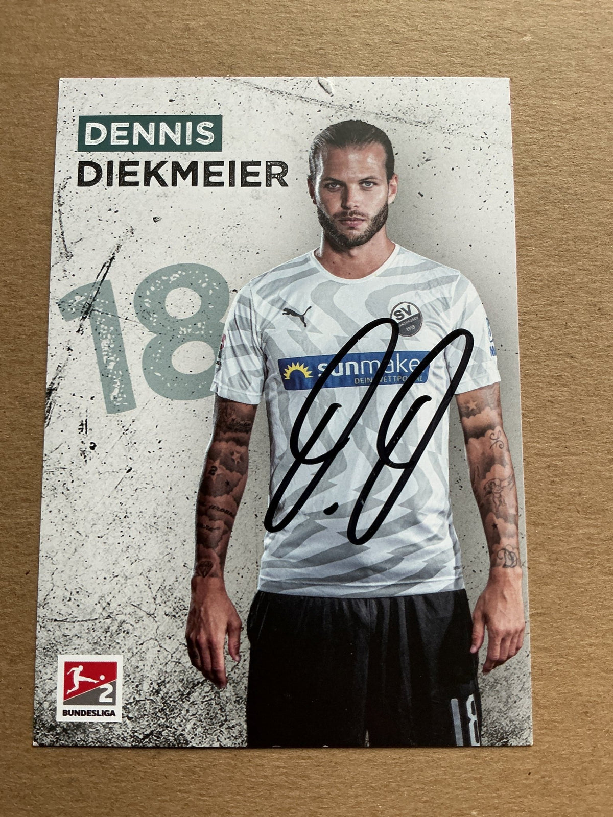 Dennis Diekmeier, Germany 🇩🇪 SV Sandhausen 2020/21 hand signed - Autographs-World