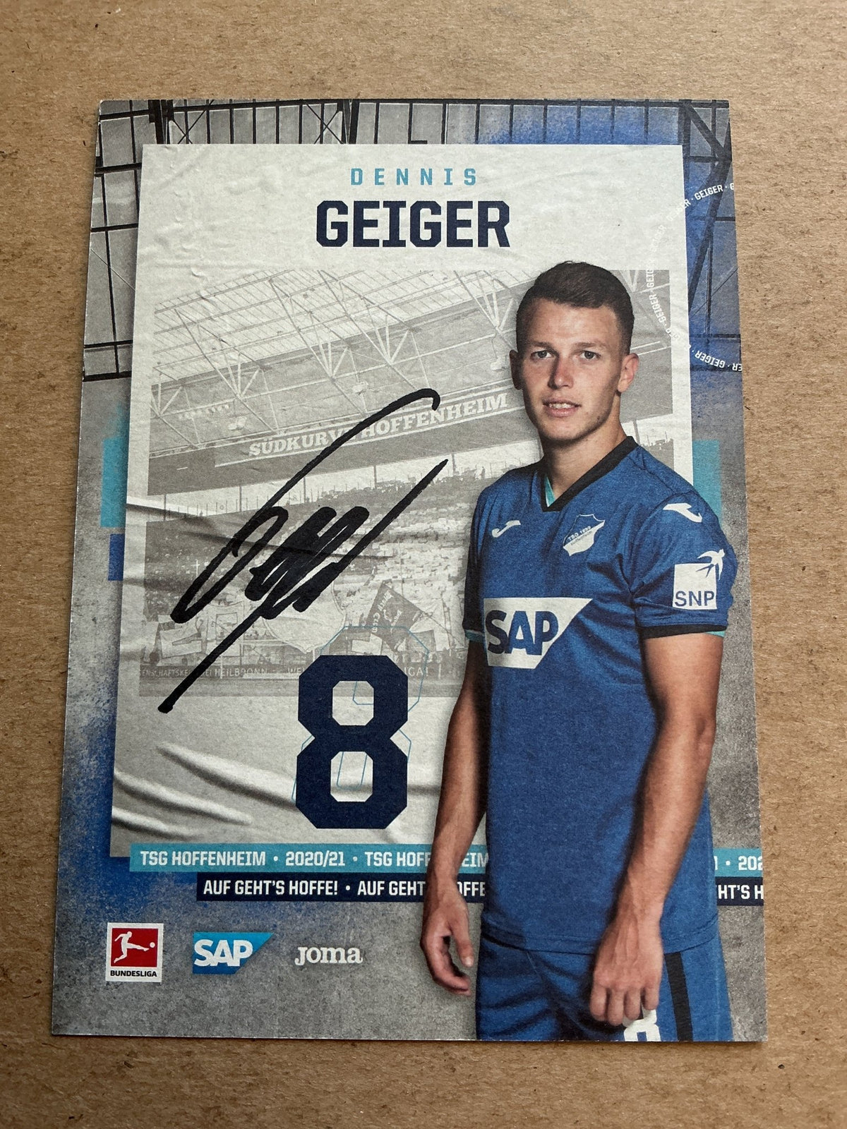 Dennis Geiger, Germany 🇩🇪 TSG 1899 Hoffenheim 2020/21 hand signed - Autographs-World