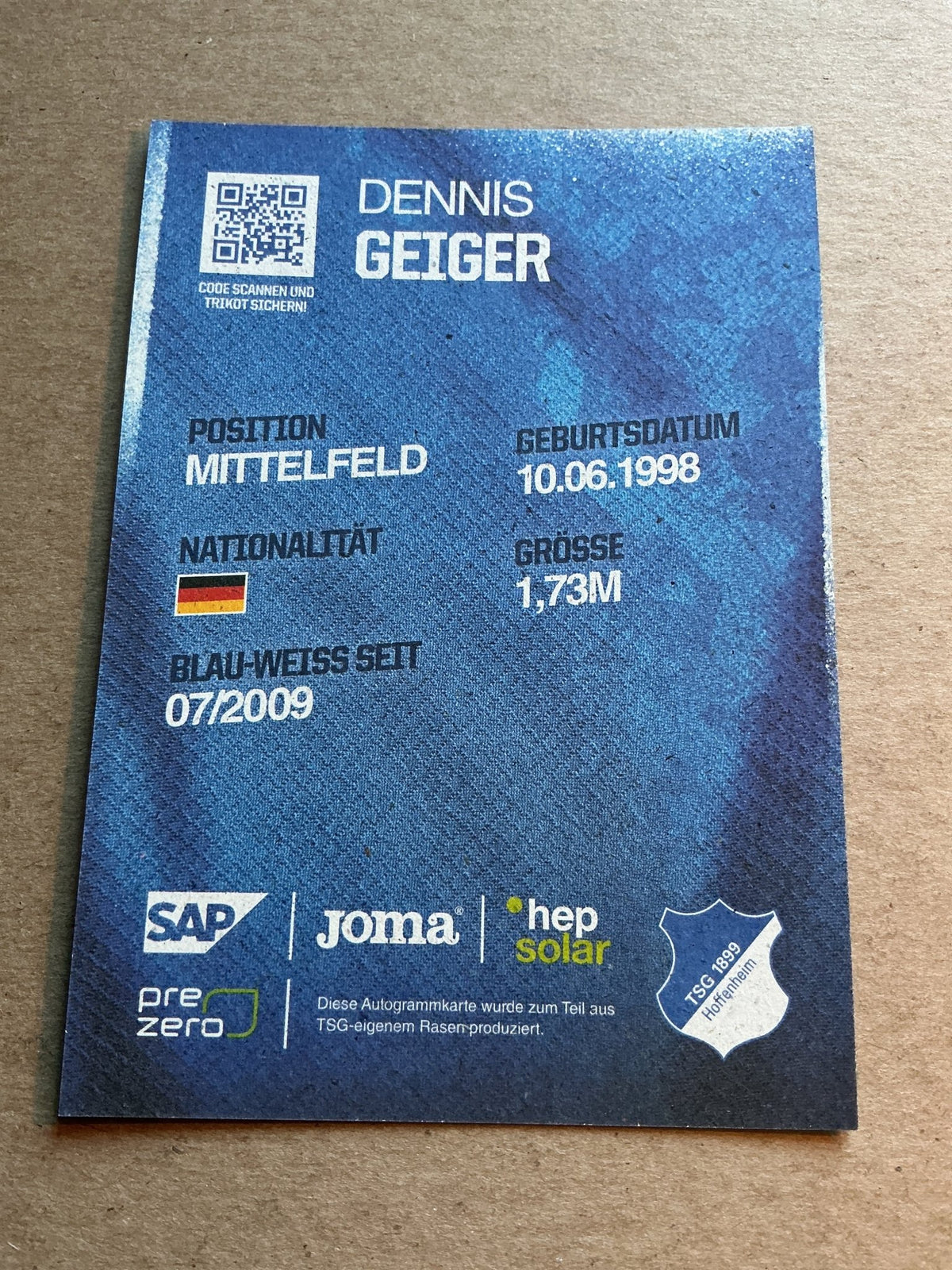 Dennis Geiger, Germany 🇩🇪 TSG 1899 Hoffenheim 2024/25 hand signed - Autographs-World
