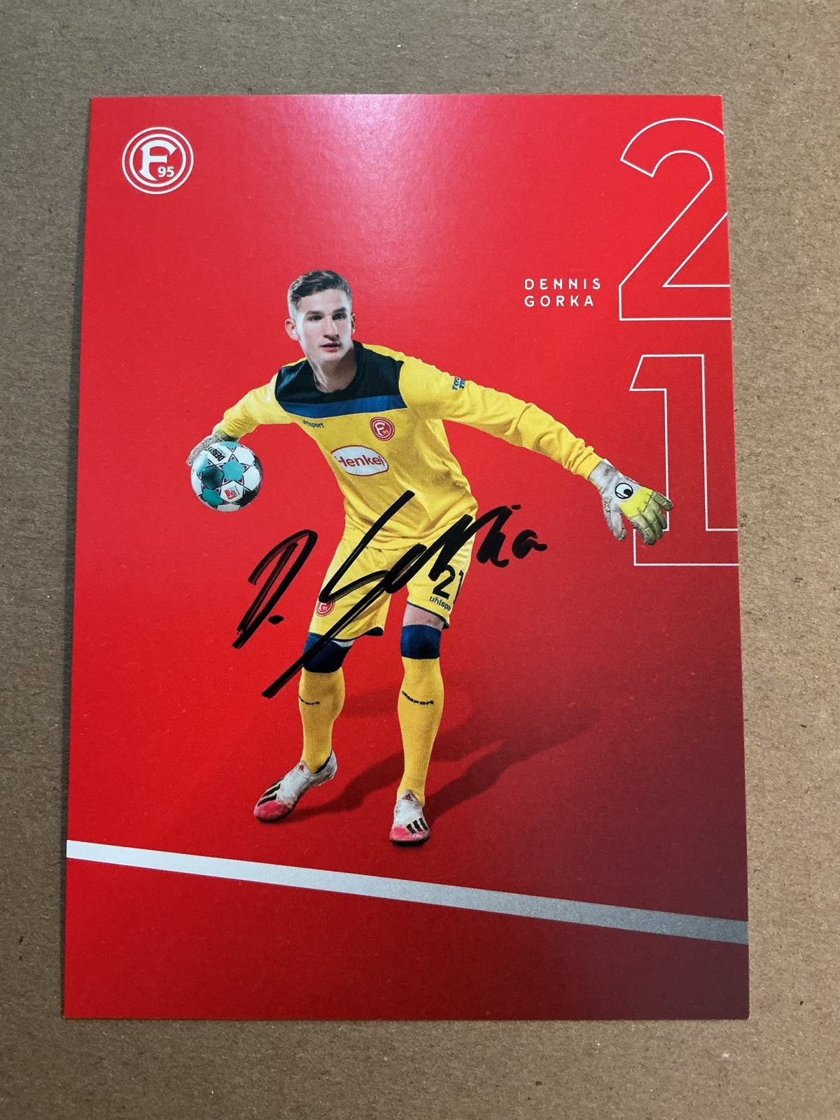 Dennis Gorka, Germany 🇩🇪 Fortuna Düsseldorf 2020/21 hand signed - Autographs-World