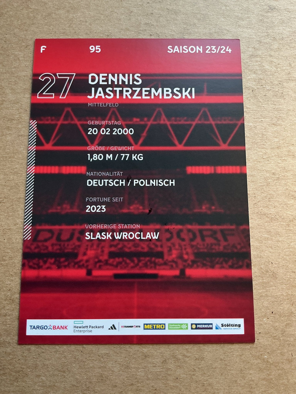 Dennis Jastrzembski, Germany 🇩🇪 Fortuna Düsseldorf 2023/24 hand signed - Autographs-World
