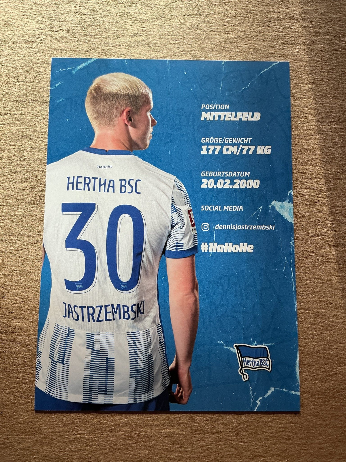 Dennis Jastrzembski, Germany 🇩🇪 Hertha BSC Berlin 2021/22 hand signed - Autographs-World