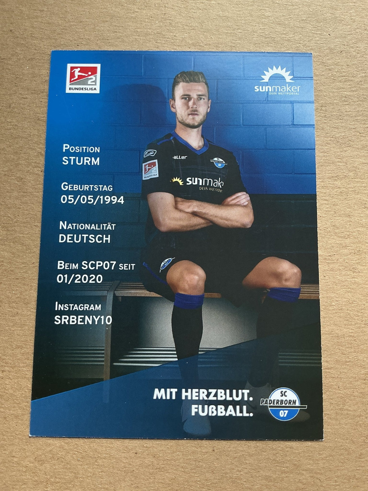 Dennis Srbeny, Germany 🇩🇪 SC Paderborn 07 2020/21 hand signed - Autographs-World