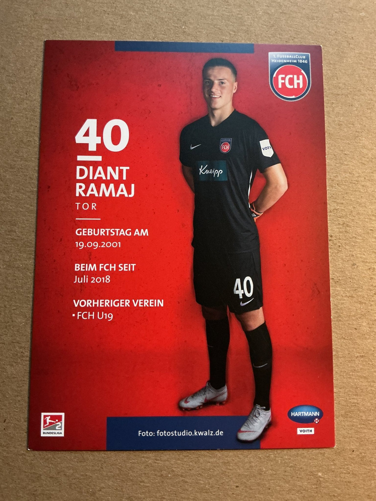 Diant Ramaj, Germany 🇩🇪 1.FC Heidenheim 2019/20 hand signed - Autographs-World