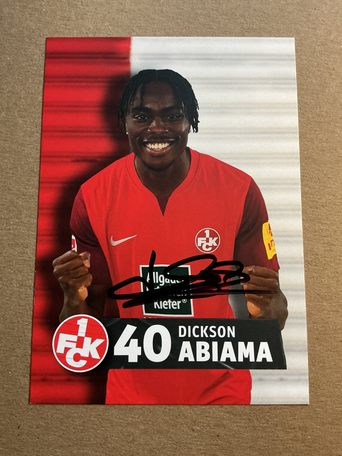Dickson Abiama, Nigeria 🇳🇬 1.FC Kaiserslautern 2023/24 hand signed - Autographs-World