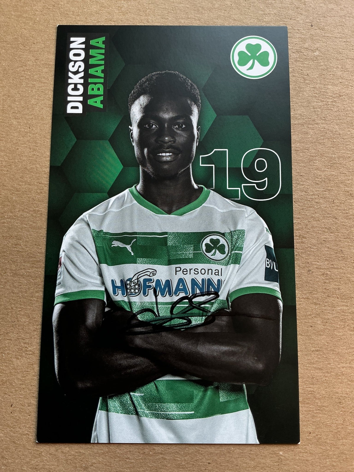 Dickson Abiama, Nigeria 🇳🇬 SpVgg Greuther Fürth 2020/21 hand signed - Autographs-World