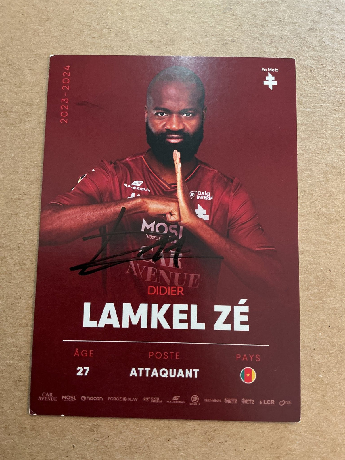 Didier Lamkel Ze, Cameroon 🇨🇲 FC Metz 2023/24 hand signed - Autographs-World