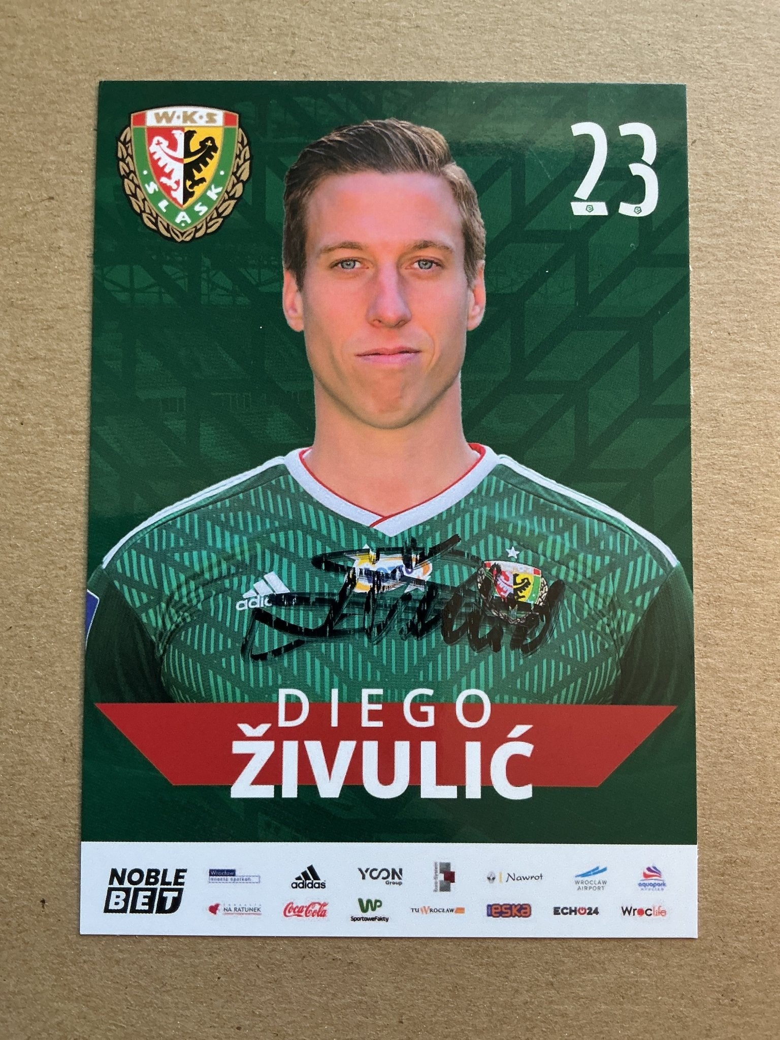 Diego Živulić, Croatia 🇭🇷 Śląsk Wrocław 2019/20 hand signed - Autographs-World