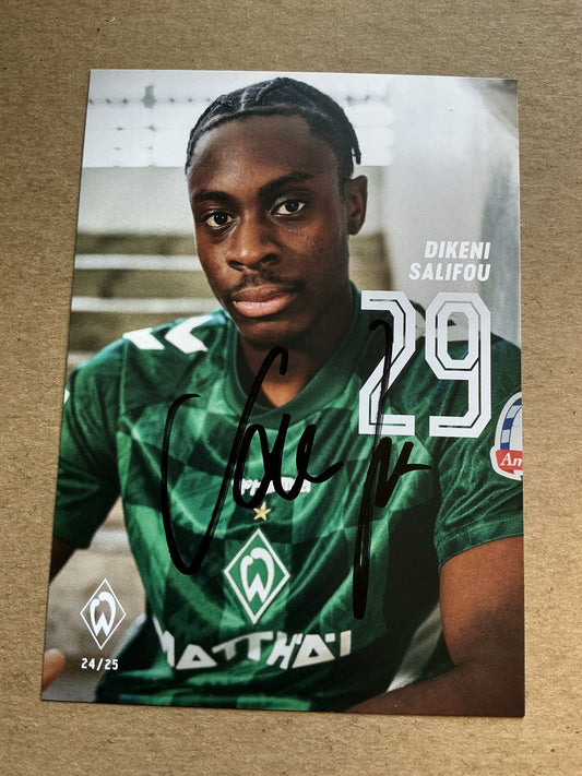 Dikeni Salifou, Togo 🇹🇬 SV Werder Bremen 2024/25 hand signed - Autographs-World