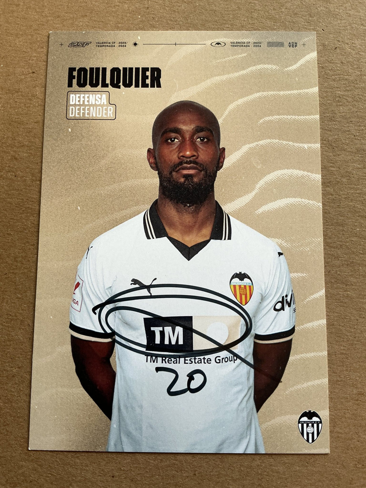 Dimitri Foulquier, Guadeloupe 🇬🇵 Valencia CF 2023/24 hand signed - Autographs-World