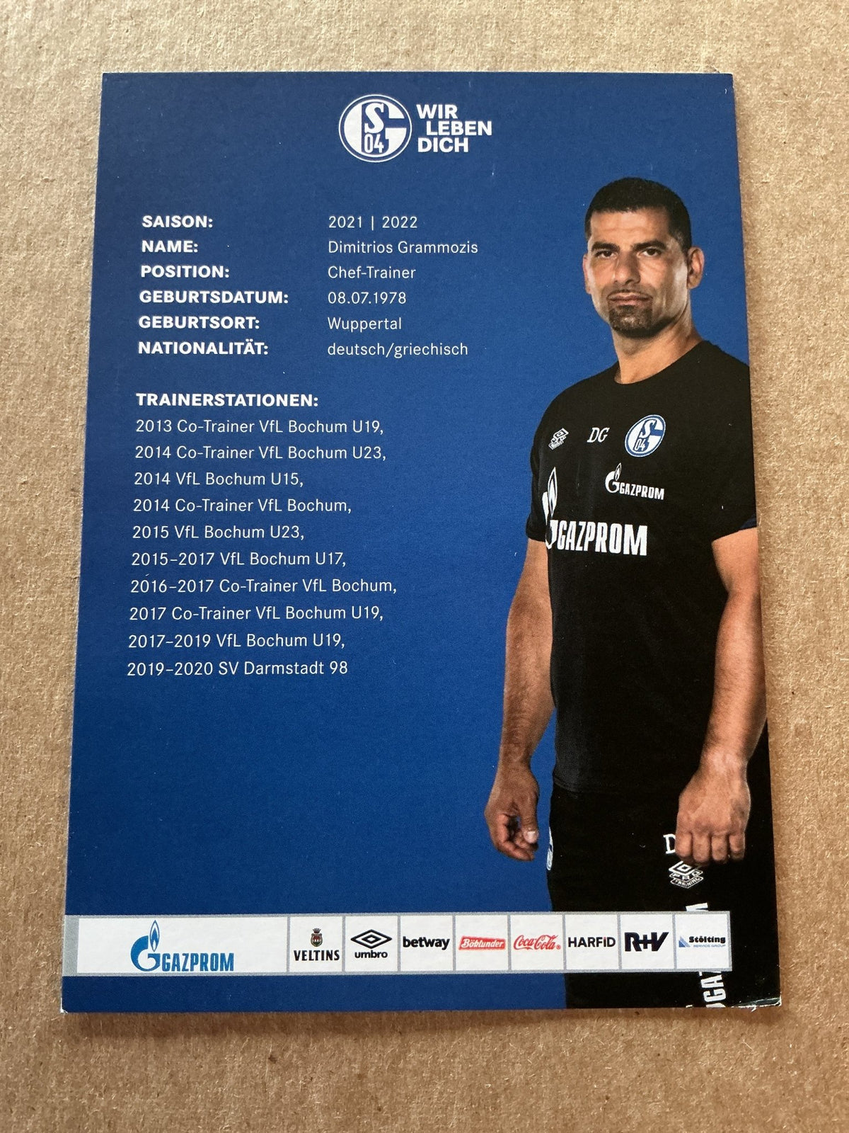 Dimitrios Grammozis, Germany 🇩🇪 FC Schalke 04 2021/22 hand signed - Autographs-World