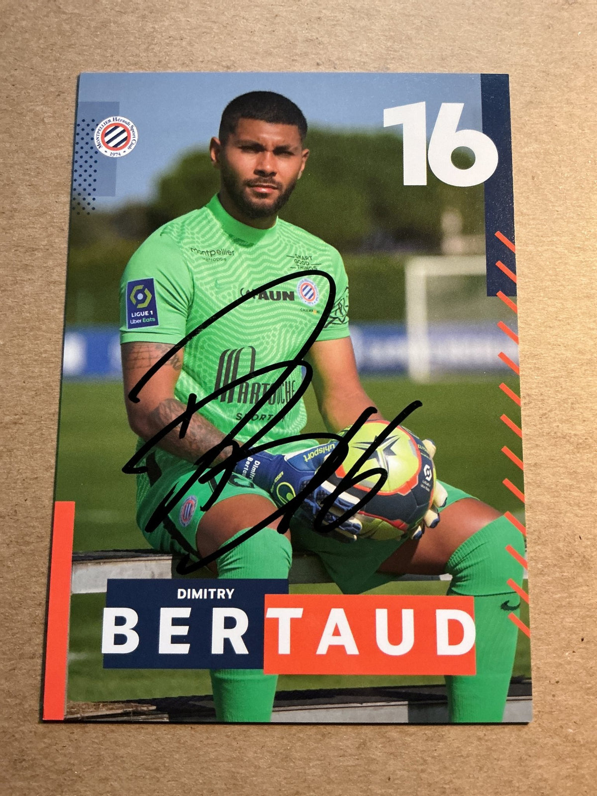 Dimitry Bertaud, France 🇫🇷 Montpellier HSC 2021/22 hand signed - Autographs-World