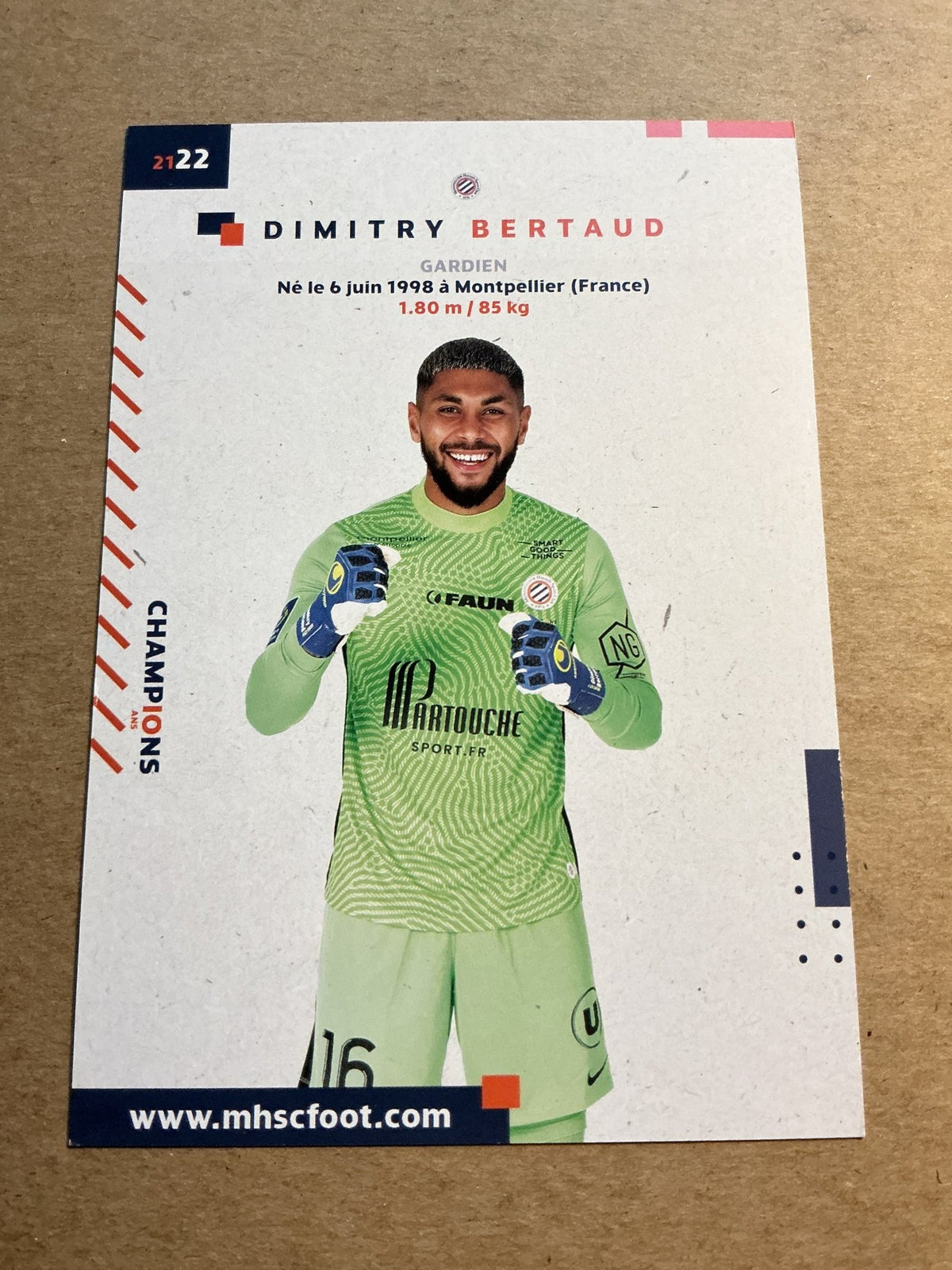 Dimitry Bertaud, France 🇫🇷 Montpellier HSC 2021/22 hand signed - Autographs-World