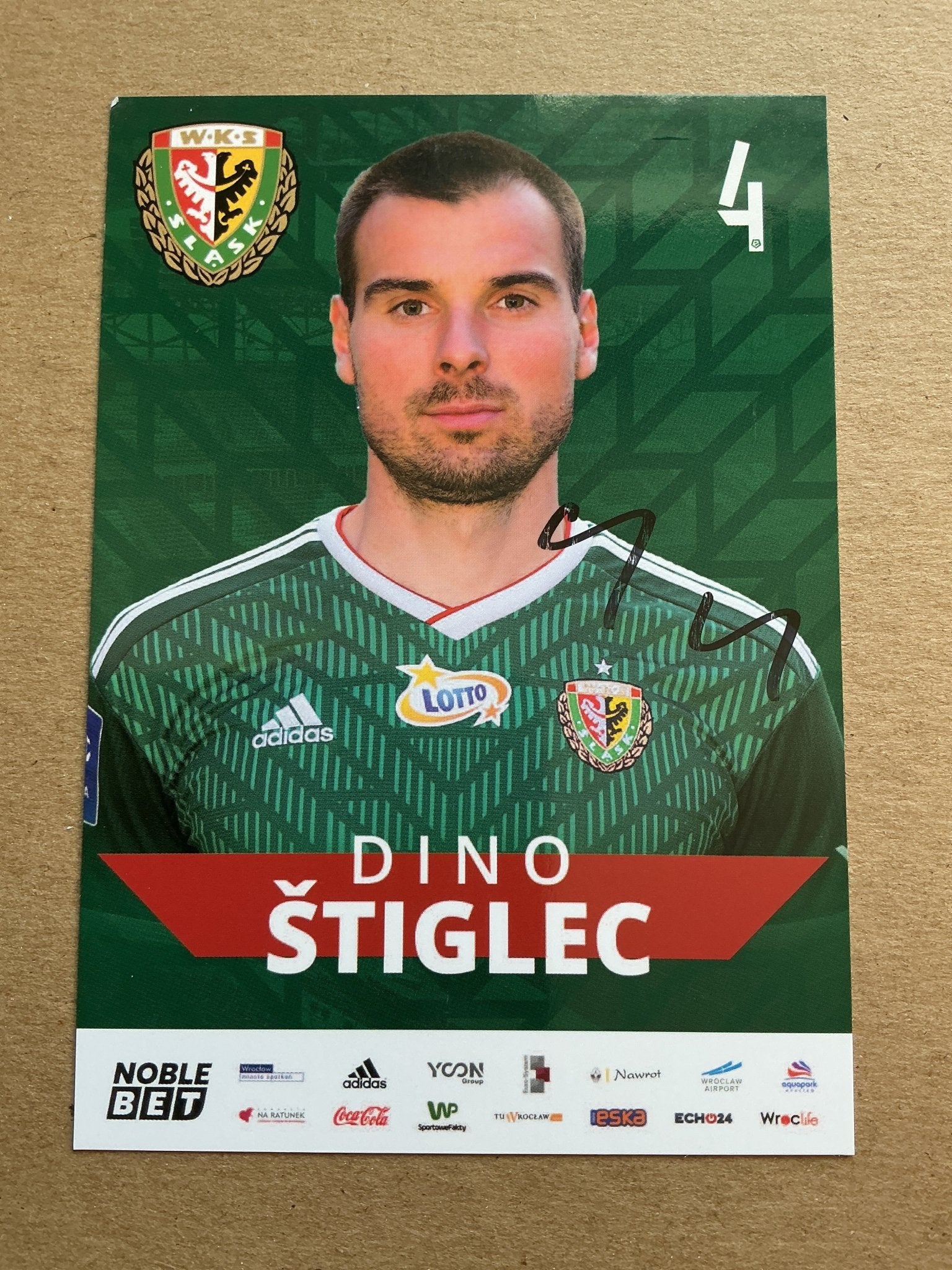 Dino Štiglec, Croatia 🇭🇷 Śląsk Wrocław 2019/20 hand signed - Autographs-World