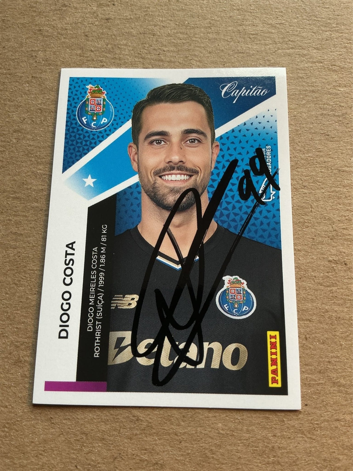Diogo Costa, Portugal 🇵🇹 FC Porto 2025/26 Panini hand signed - Autographs-World