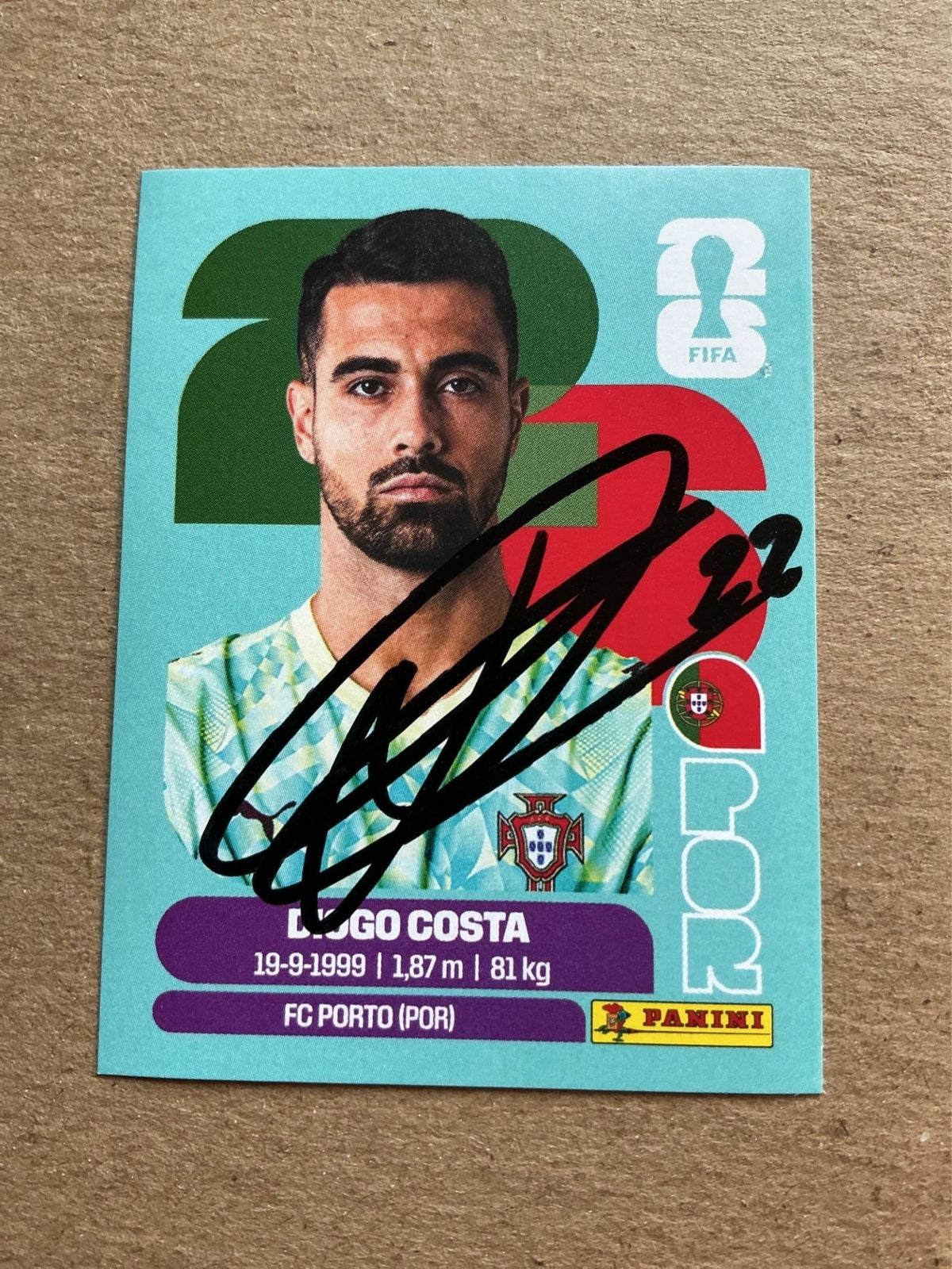 Diogo Costa, Portugal 🇵🇹 FIFA World Cup 2026 Panini hand signed - Autographs-World