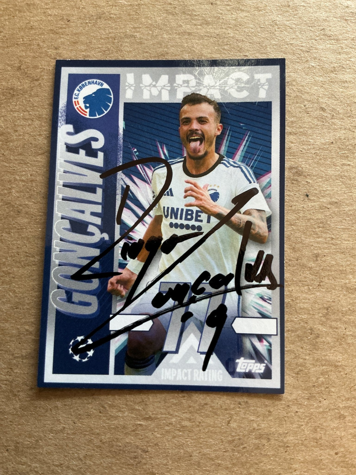 Diogo Goncalves, Portugal 🇵🇹 FC Copenhagen 2023/24 Topps hand signed - Autographs-World