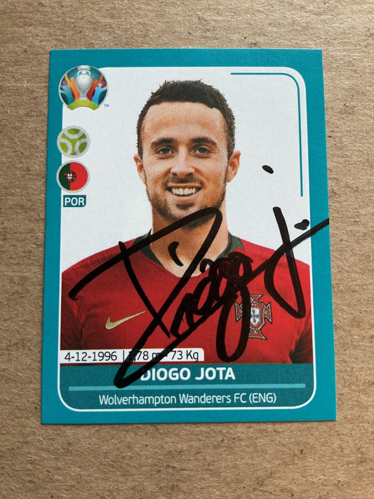 Diogo Jota, Portugal 🇵🇹 UEFA Euro 2020 Panini hand signed - Autographs-World