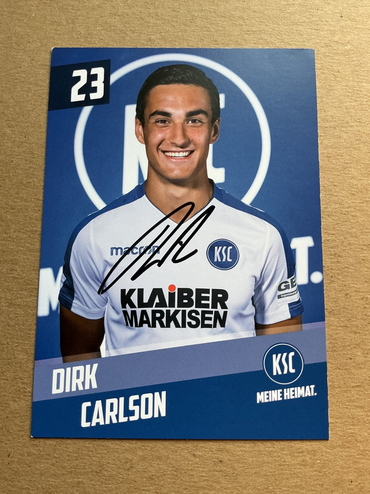 Dirk Carlson, Luxemburg 🇱🇺 Karlsruher SC 2019/20 hand signed - Autographs-World