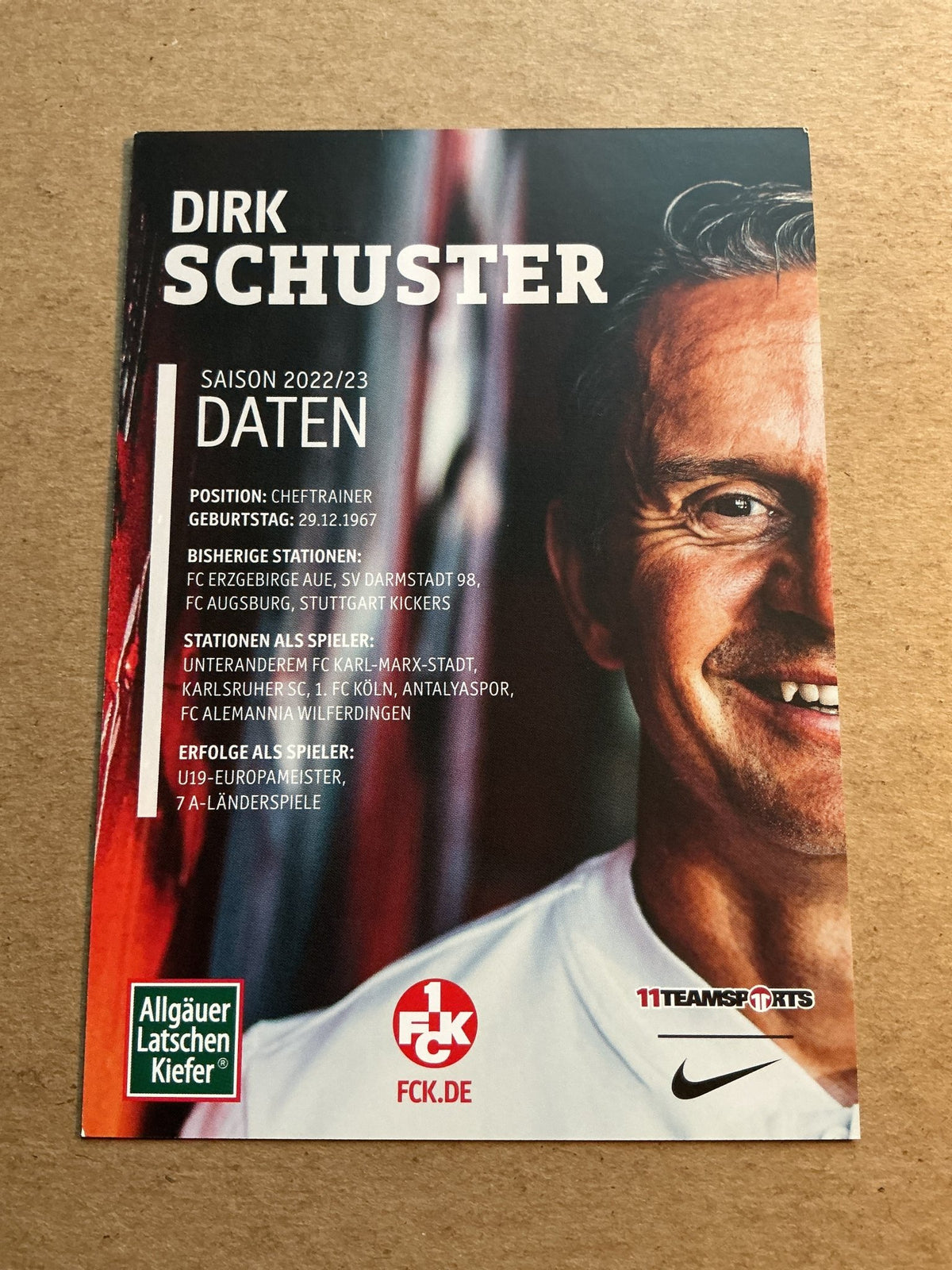 Dirk Schuster, Germany 🇩🇪 1.FC Kaiserslautern 2022/23 hand signed - Autographs-World