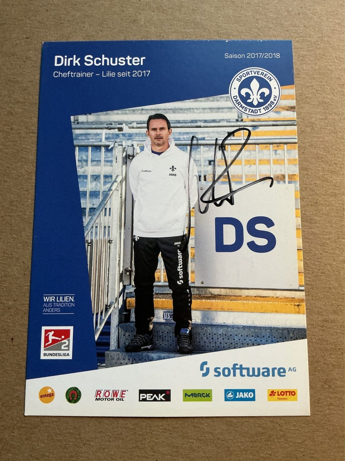Dirk Schuster, Germany 🇩🇪 SV Darmstadt 98 2017/18 hand signed - Autographs-World