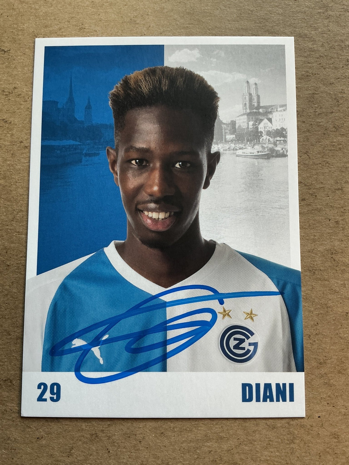 Djibril Diani, France 🇫🇷 Grasshopper Zürich 2019/20 hand signed - Autographs-World