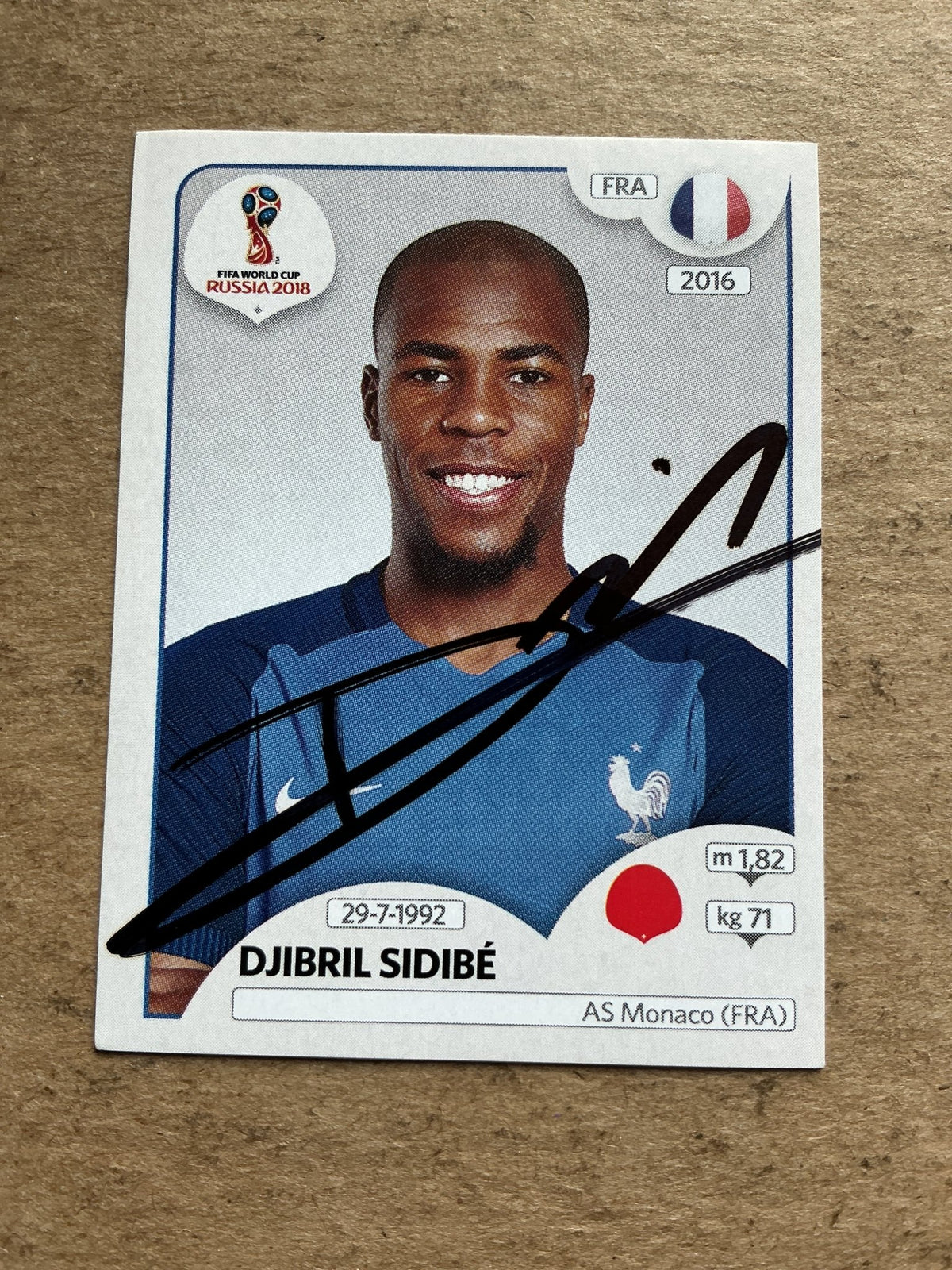 Djibril Sidibé, France 🇫🇷 FIFA World Cup 2018 Panini hand signed - Autographs-World