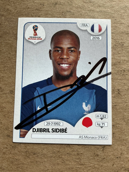 Djibril Sidibé, France 🇫🇷 FIFA World Cup 2018 Panini hand signed - Autographs-World
