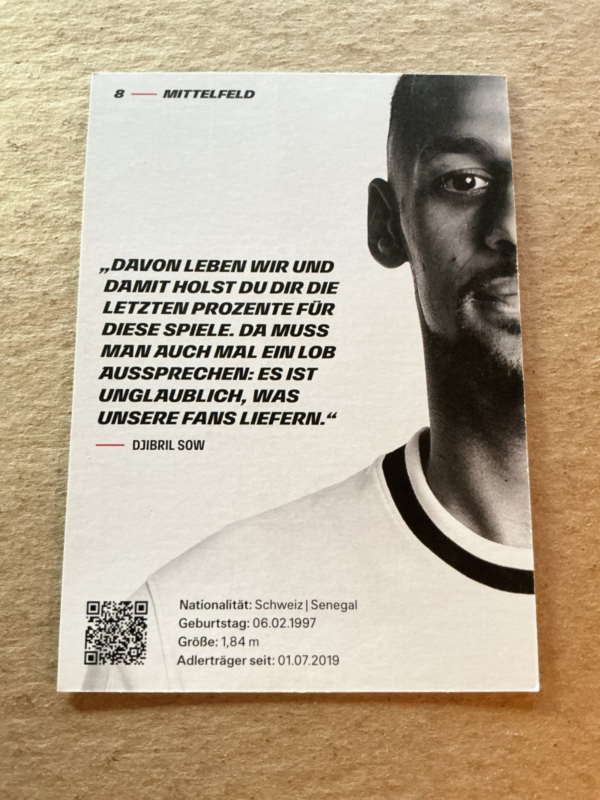 Djibril Sow, Switzerland 🇨🇭 Eintracht Frankfurt 2022/23 hand signed - Autographs-World