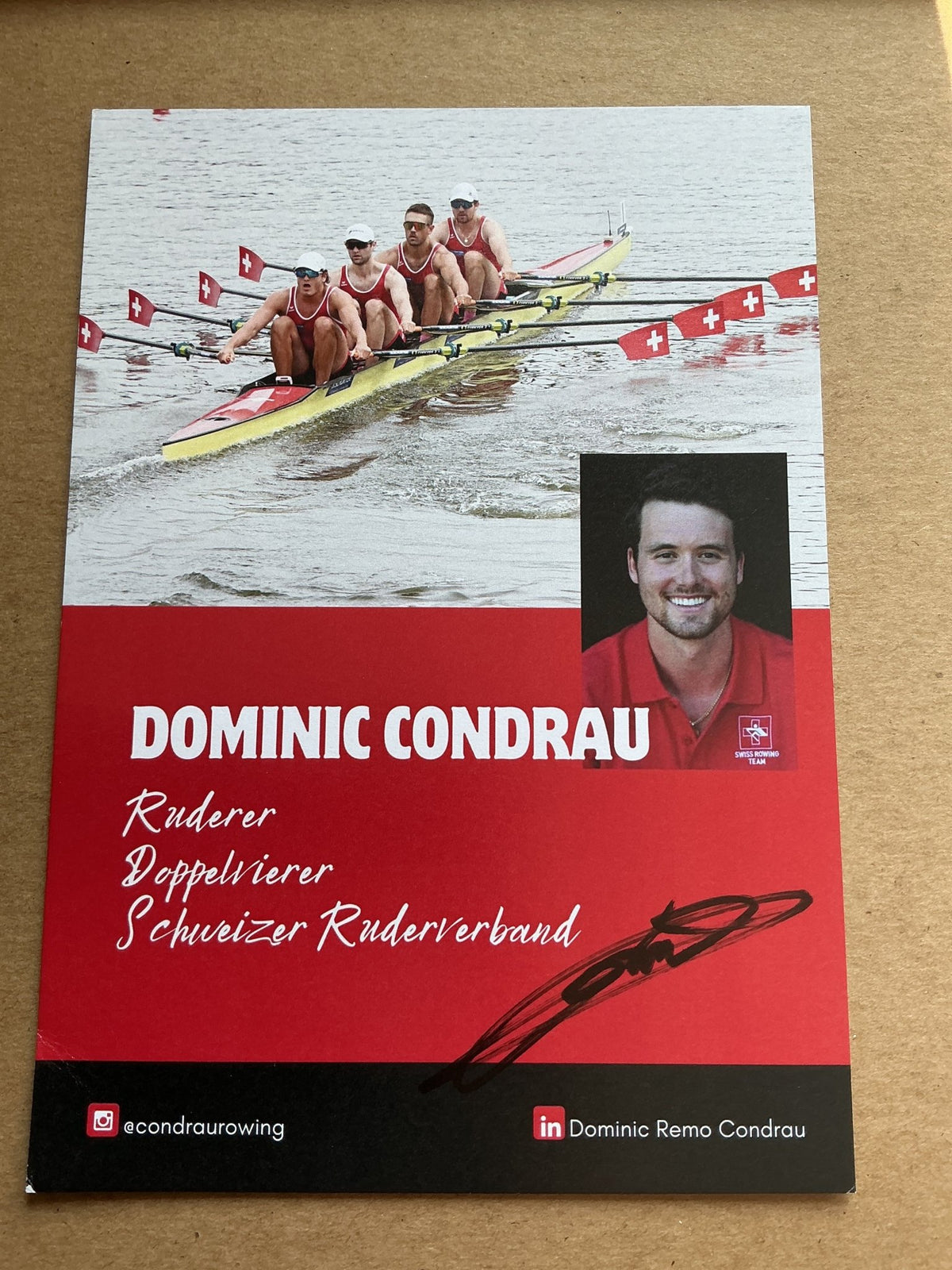 Dominic Condrau, Switzerland 🇨🇭 Rowing Summer Olympics 2024 hand signed - Autographs-World